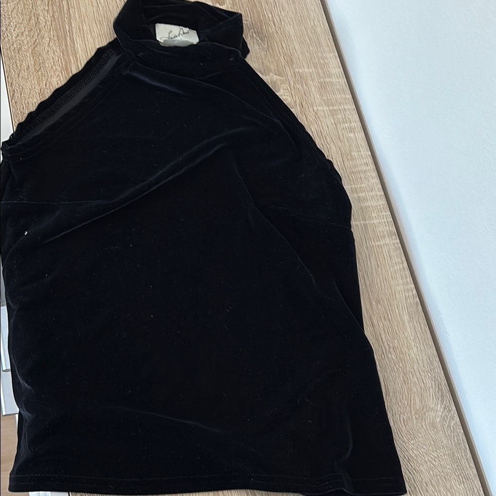 Black Asymmetrical  Blouse